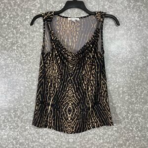 Kenneth Cole Women's Animal Print Mobwife Sleeveless Top - Size Medium - Metal